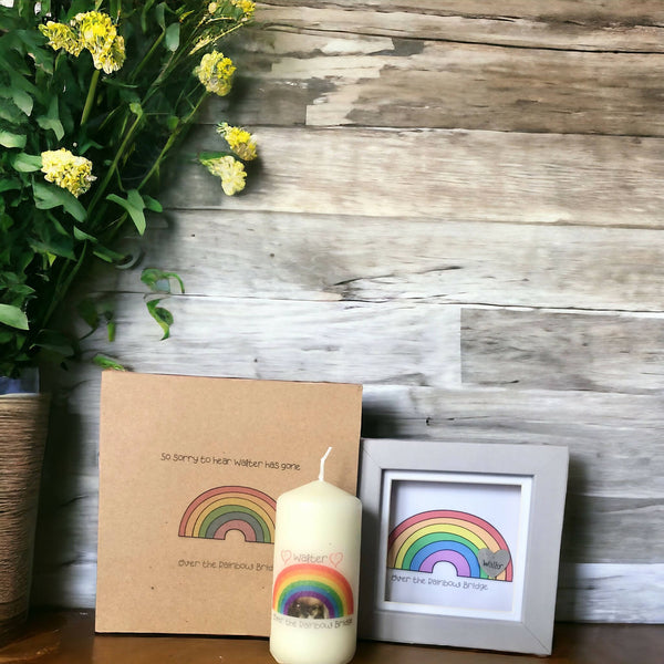 Personalised picture Over the Rainbow Bridge Personalised Memorial Gift Set