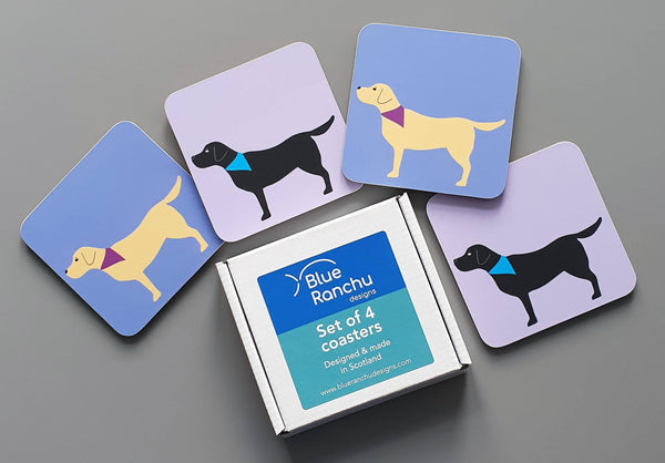 coasters / Placemats Labrador Coasters - Mixed Set of 4