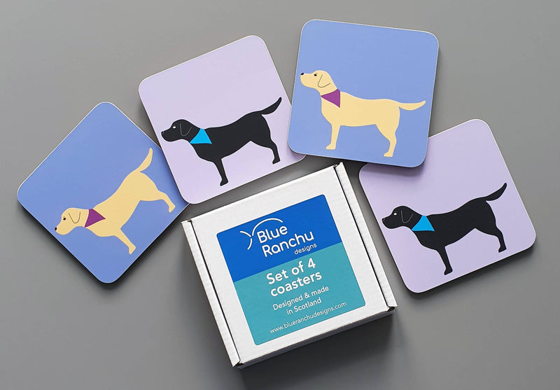 coasters / Placemats Labrador Coasters - Mixed Set of 4