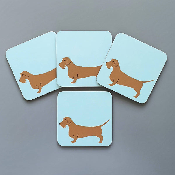 Coasters / Placemats Red Wire Haired Dachshund Coasters - Set of 4