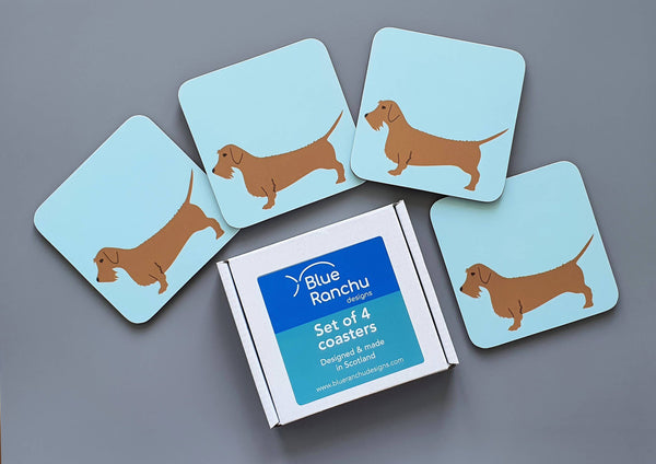 Coasters / Placemats Red Wire Haired Dachshund Coasters - Set of 4