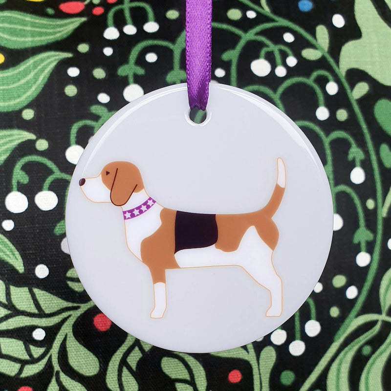Decoration Beagle Ceramic Hanging Decoration with personalisation option