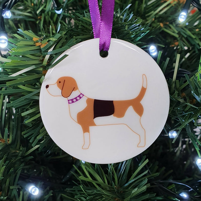 Decoration Beagle Ceramic Hanging Decoration with personalisation option