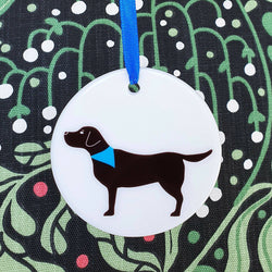 Decoration Black Labrador Ceramic Hanging Decoration with personalisation option