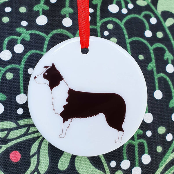 Decoration Border Collie Ceramic Hanging Decoration with personalisation option