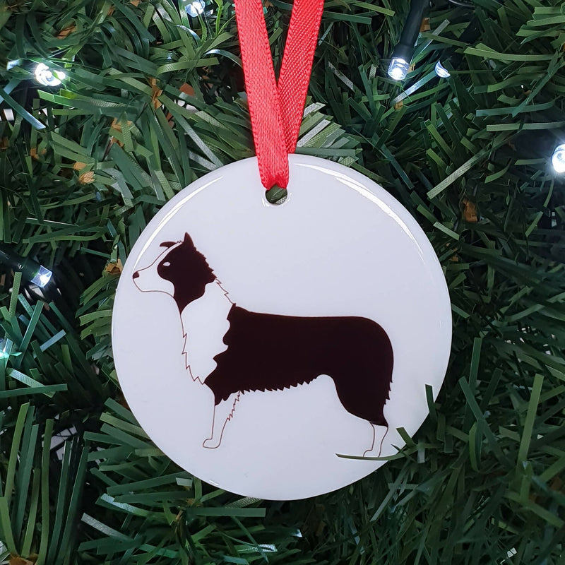 Decoration Border Collie Ceramic Hanging Decoration with personalisation option