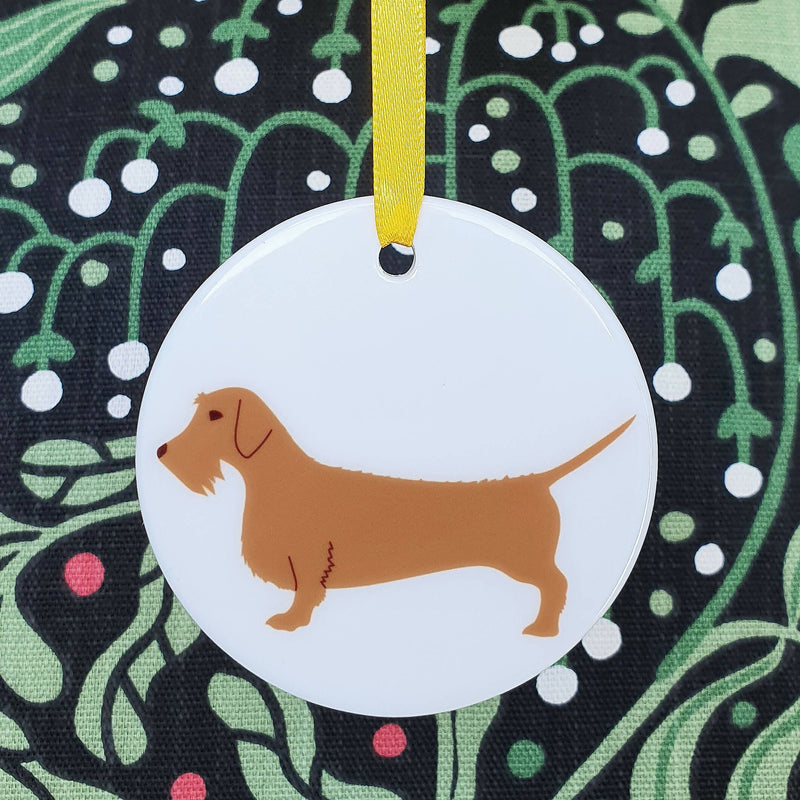 Decoration Red Wire Haired Dachshund Ceramic Hanging Decoration with personalisation option