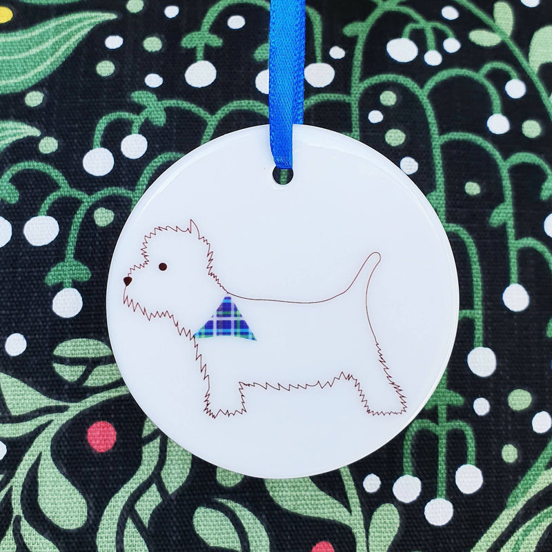 Decoration West Highland Terrier Ceramic Hanging Decoration with personalisation option