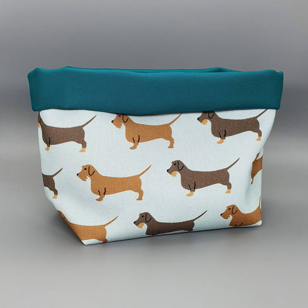 Storage Wire Haired Dachshunds Fabric Storage Basket