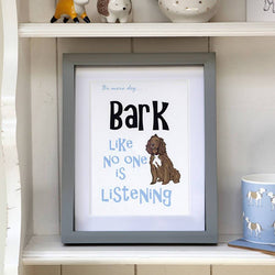 Artwork Cocker Spaniel Bark Framed Print - Be more dog