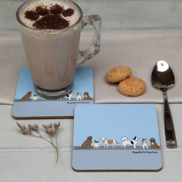 Placemats Dogs On A Line - Set of 4 Coasters