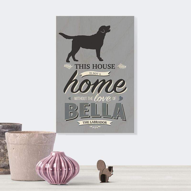 Artwork Labrador (Black or Golden) Vintage Style Wooden Print