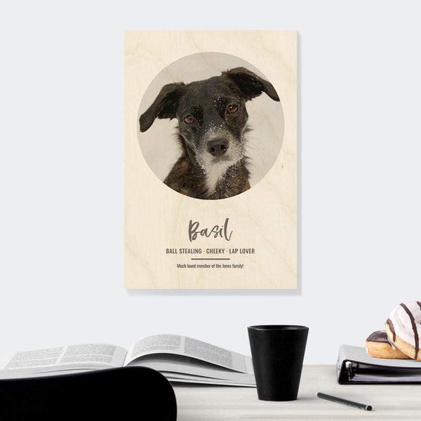 Dog Photo Portrait Wooden Print