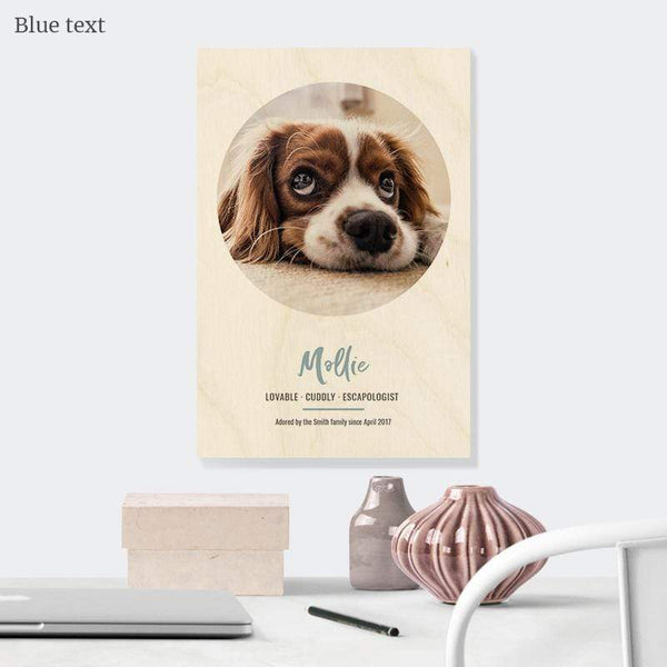 Dog Photo Portrait Wooden Print