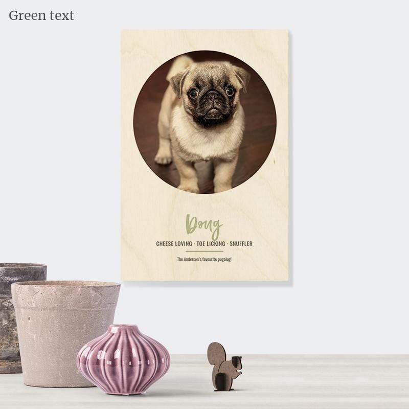 Dog Photo Portrait Wooden Print