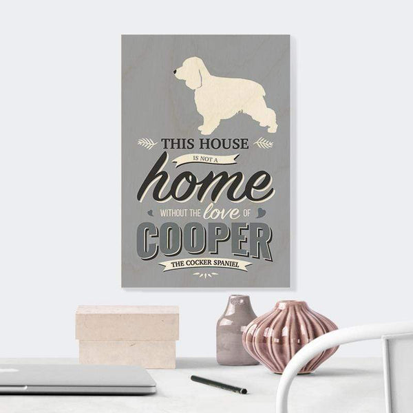 Print Cocker Spaniel Vintage Style Wooden Print