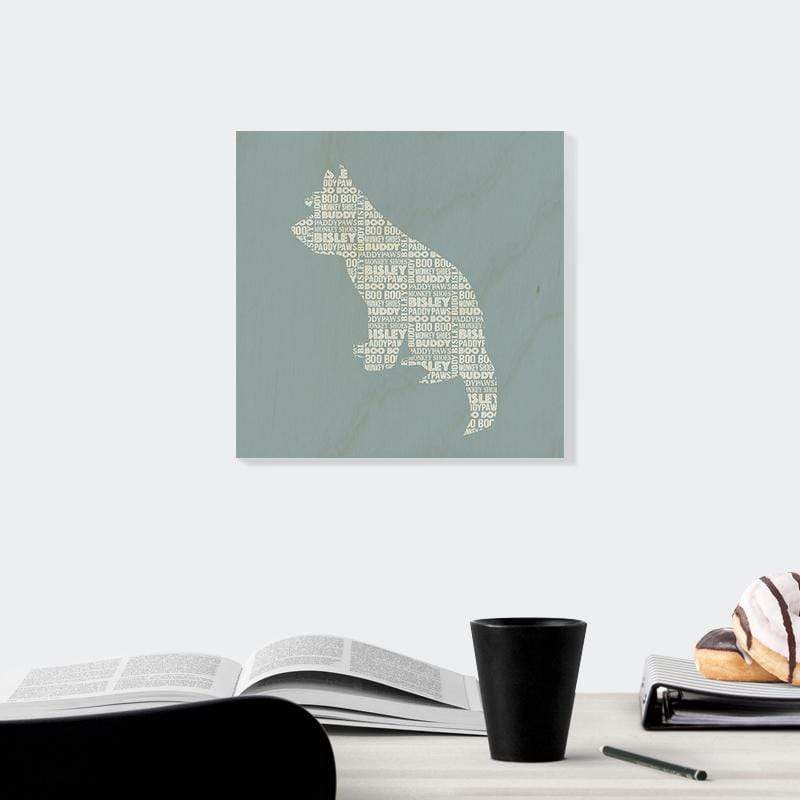 Typographic Dog Portrait Wooden Print