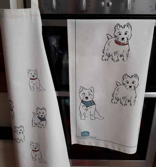 Westie Apron and Tea Towel Set