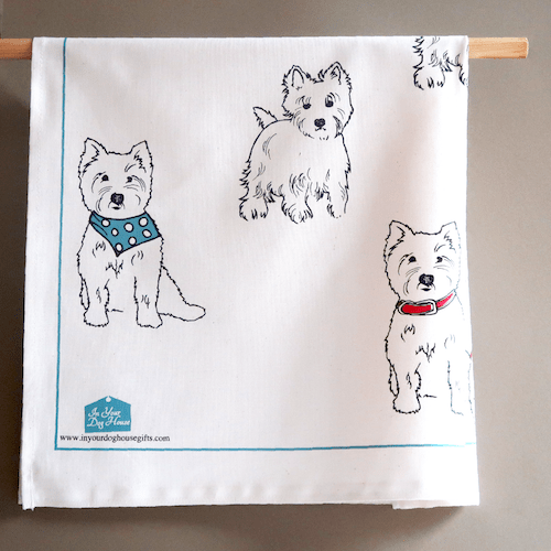 Westie Tea Towel Featuring 7 West Highland Terriers