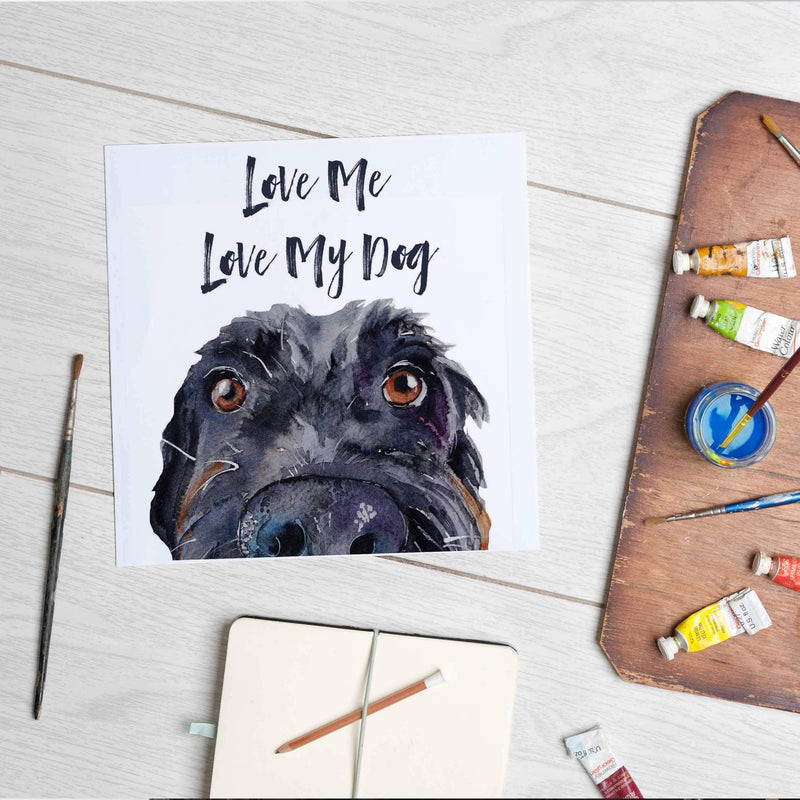 Print Love Me Love My Dog Mounted Print
