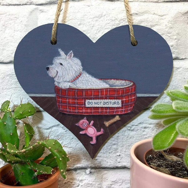 DECORATION WESTIE IN BASKET HANGING HEART