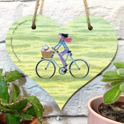 DECORATION Westie in Bike Basket Hanging Heart