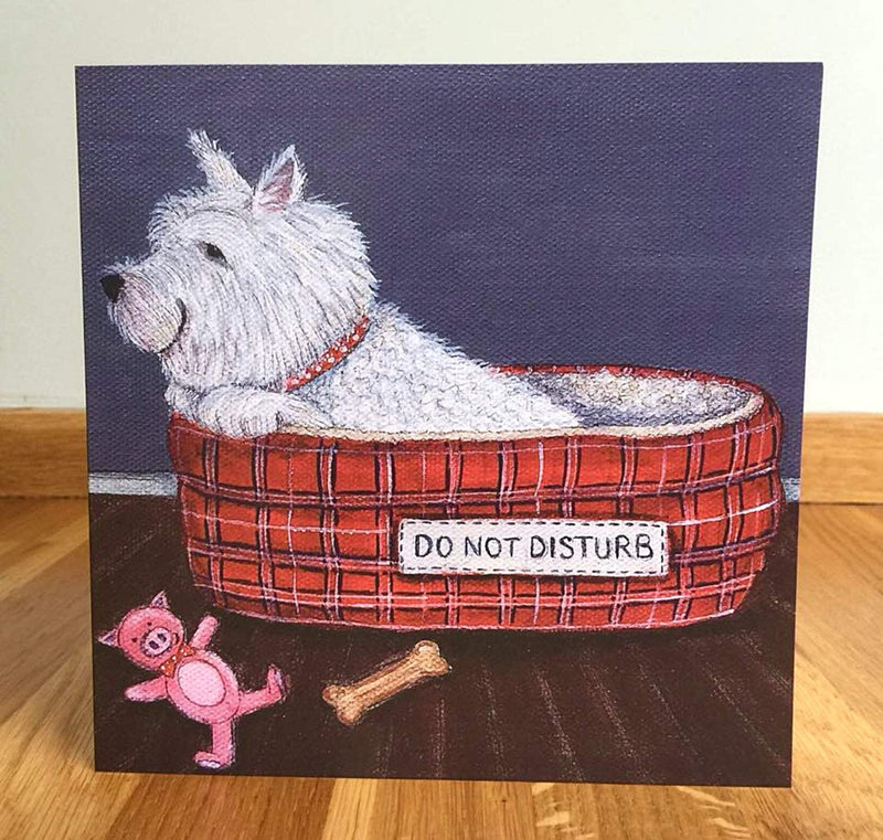 Greeting Card Westie in Basket - Greetings Card