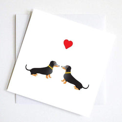 Dachshund and Hearts Card - Pack of 3
