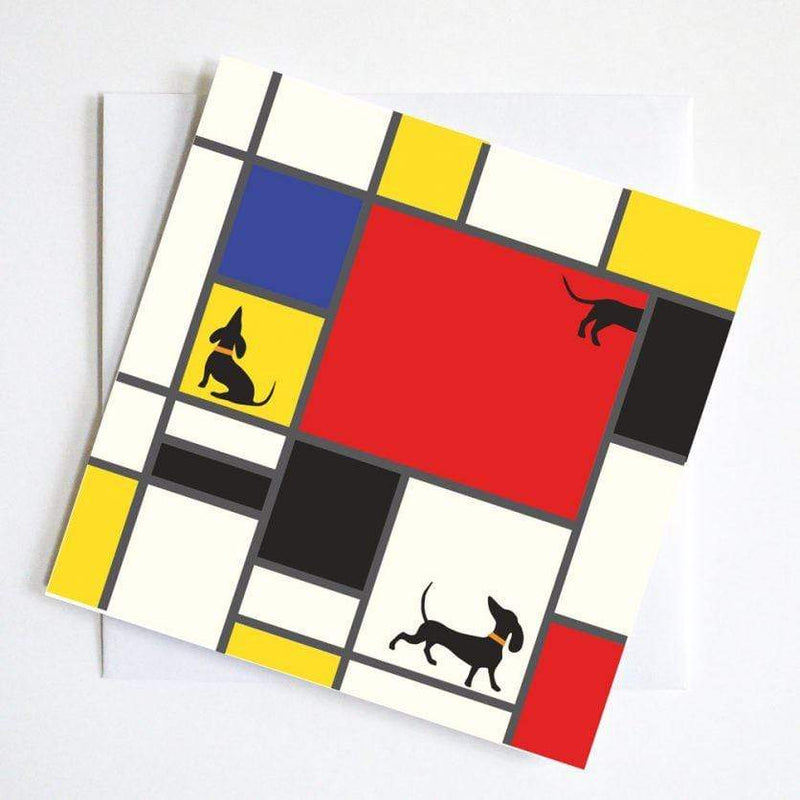Dachshunds Abstract Greeting Card - Pack of 3