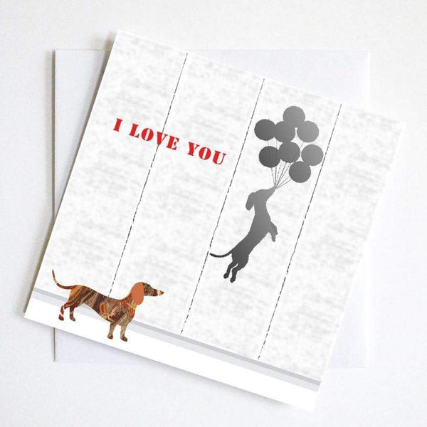 Grafitti Love Dachshund Card - Pack of 3