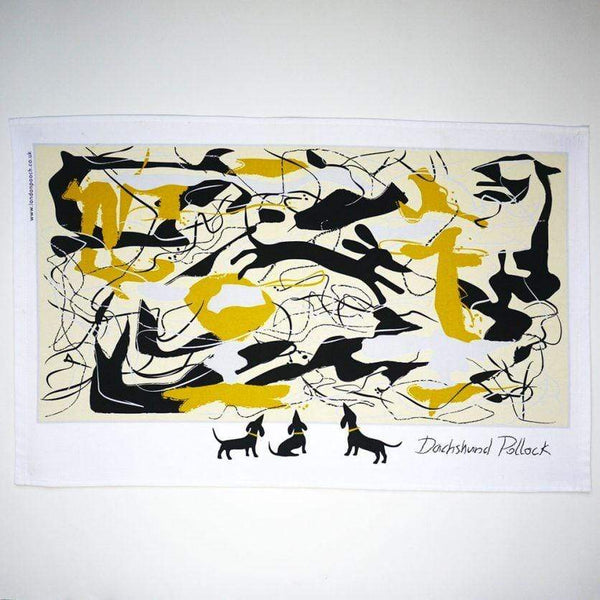 Dachshund Pollock Tea Towel