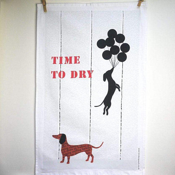Dachshund Tea Towel Banksy Inspired
