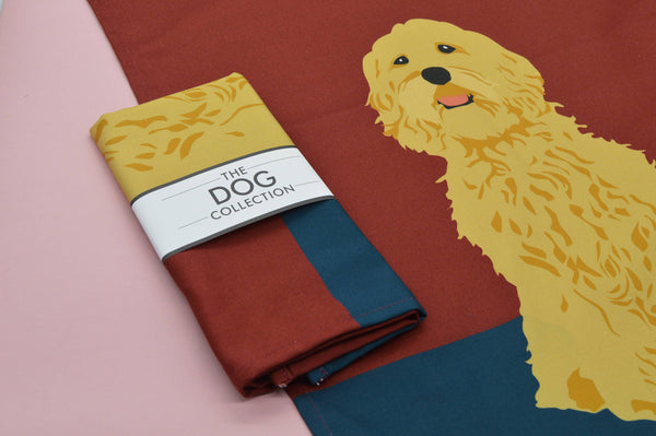 100% heavyweight premium cotton tea towel. With handy hanging loop. Made and printed in the UK. Tea Towel, Cockapoo, The Dog Collection