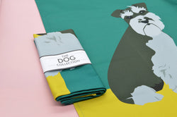 100% heavyweight premium cotton tea towel. With handy hanging loop. Made and printed in the UK. Tea Towel, Schnauzer, The Dog Collection