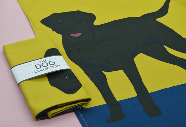 100% heavyweight premium cotton tea towel. With handy hanging loop. Made and printed in the UK. Teatowel, Black Labrador, The Dog Collection