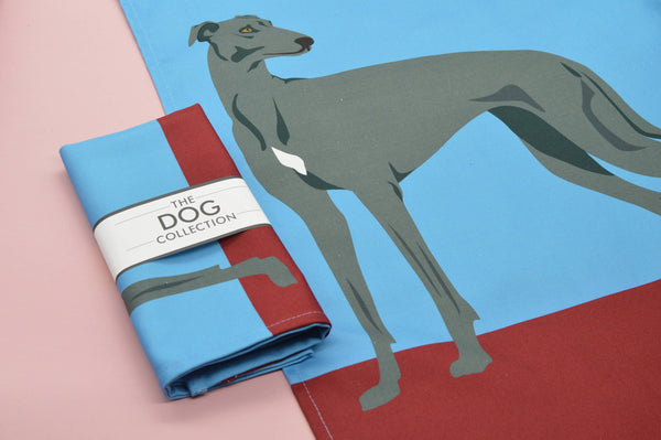 100% heavyweight premium cotton tea towel. With handy hanging loop. Made and printed in the UK. Teatowel, Greyhound, The Dog Collection