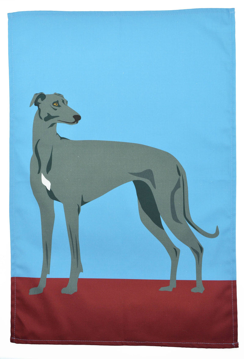 100% heavyweight premium cotton tea towel. With handy hanging loop. Made and printed in the UK. Teatowel, Greyhound, The Dog Collection
