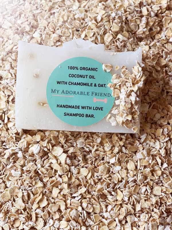 Dog Grooming Dog Shampoo Soap Bar. 100% Organic Coconut Oil with Chamomile & Oat. Vegan