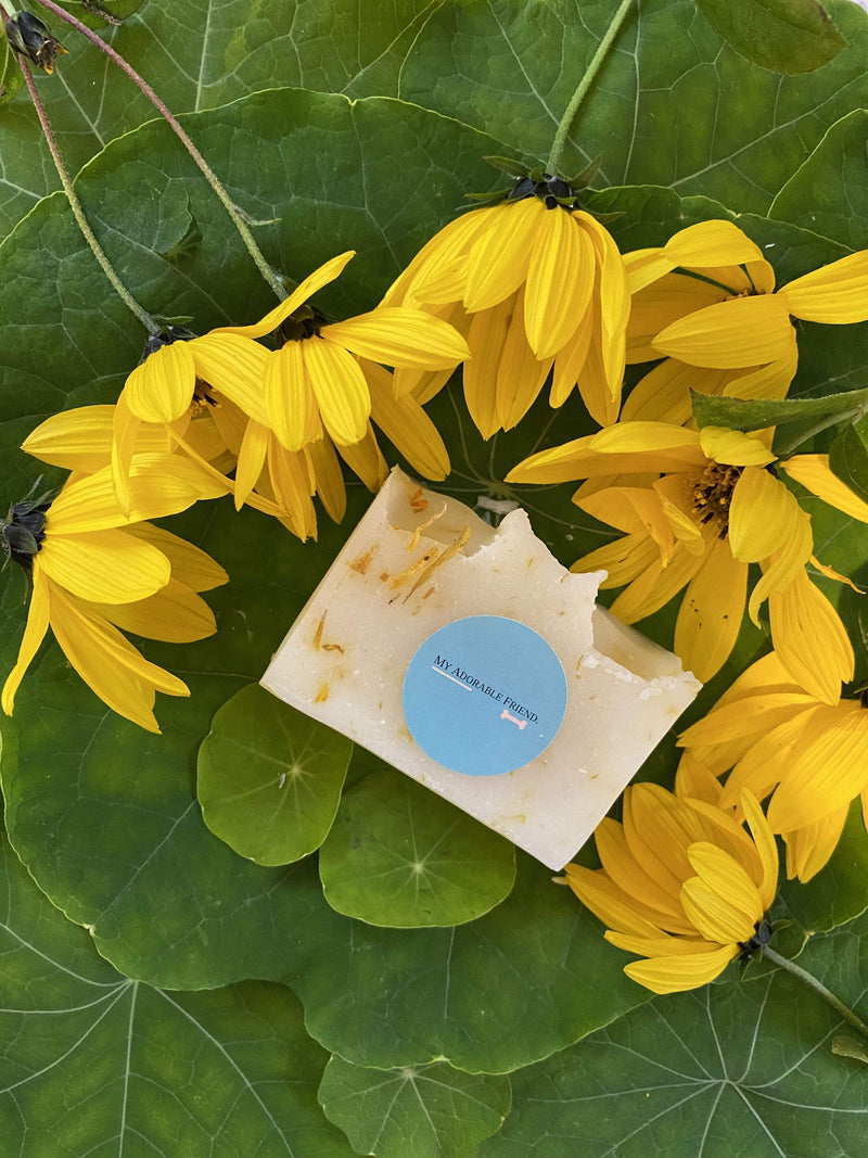 Dog Grooming Organic Coconut oil with Calendula and Sweet Orange Essential Oil Vegan Shampoo Bar