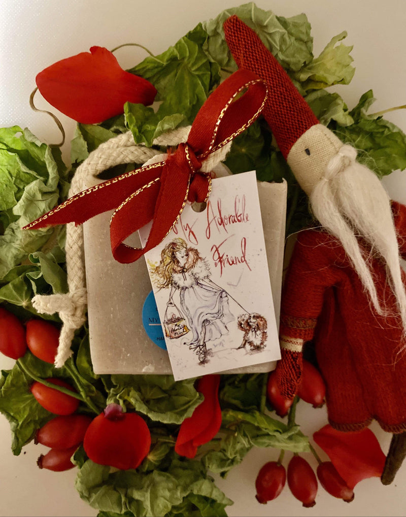 Dog Grooming Organic Coconut oil with organic rose hips and cedarwood, rose hips and cedarwood rose geranium Large Shampoo Bar (Our Winter/Christmas shampoo bar.)