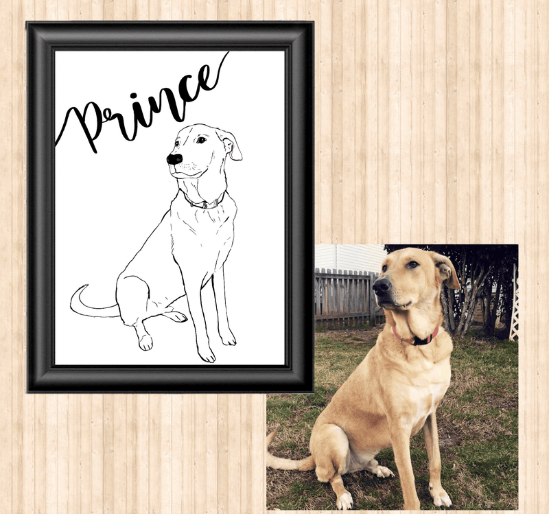 Personalised Dog Portrait, Monochrome