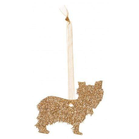 Christmas Decoration Glitter Yorkshire Terrier Style 2 Christmas Decoration