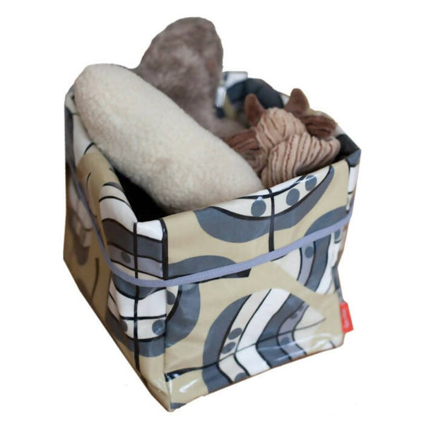 Oilcloth Dog Toy Storage Basket Oilcloth Dog Toy Storage Basket