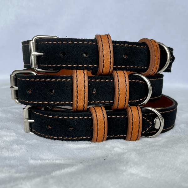 Collar Black Leather Dog Collar