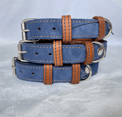 Collar Blue Leather Dog Collar