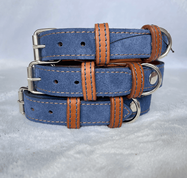 Collar Blue Leather Dog Collar