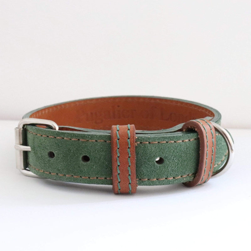 Collar Green Leather Dog Collar