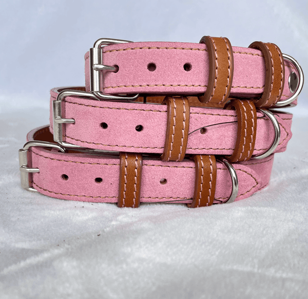 Collar Pink Leather Dog Collar