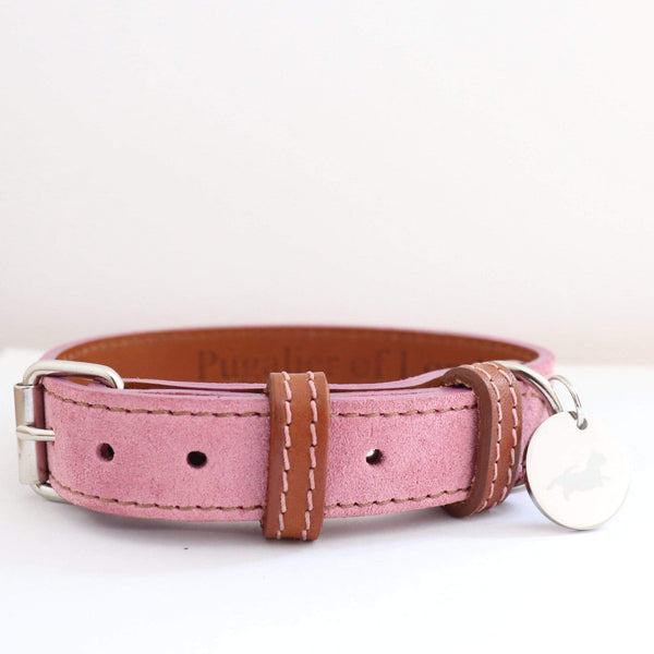 Collar Pink Leather Dog Collar