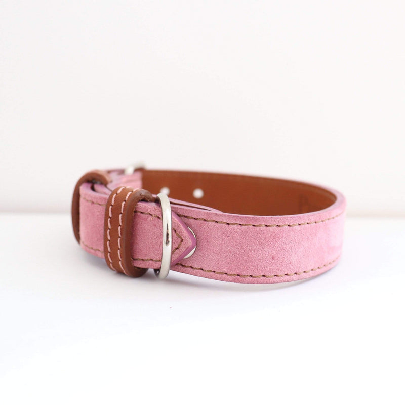 Collar Pink Leather Dog Collar